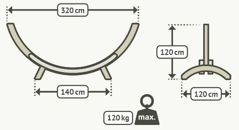 Hängematten-Gestell "Elipso Single", 320 cm