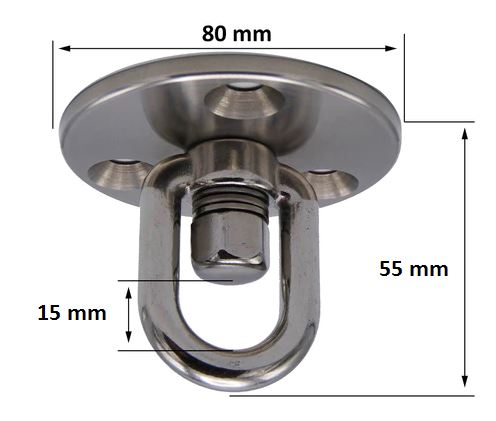 Deckenhaken mit Kugellager, Edelstahl, bis 180 kg
