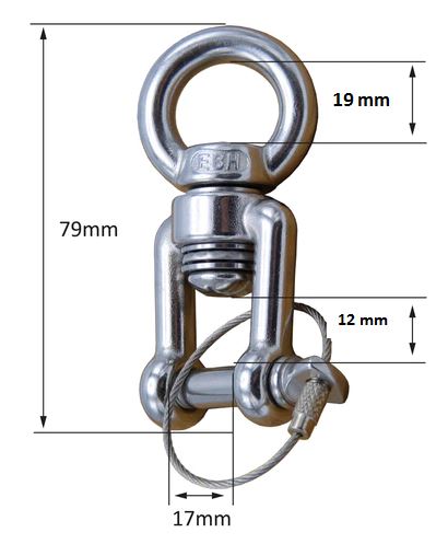 Drehwirbel mit Kugellager, Edelstahl, bis 140 kg