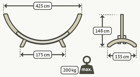 Hängematten-Gestell "Elipso Kingsize", 425 cm
