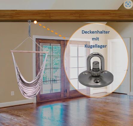 Deckenhaken mit Kugellager, Edelstahl, bis 120 kg